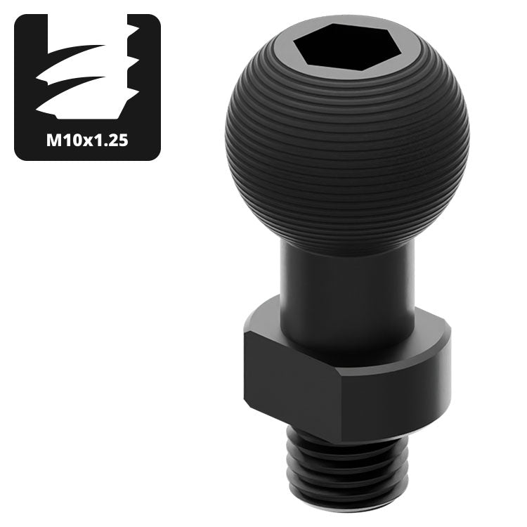 Mirror Hole Mount | M10 x 1.25 Standard Fine Thread | 20mm Ball | 20 Series™ | Black