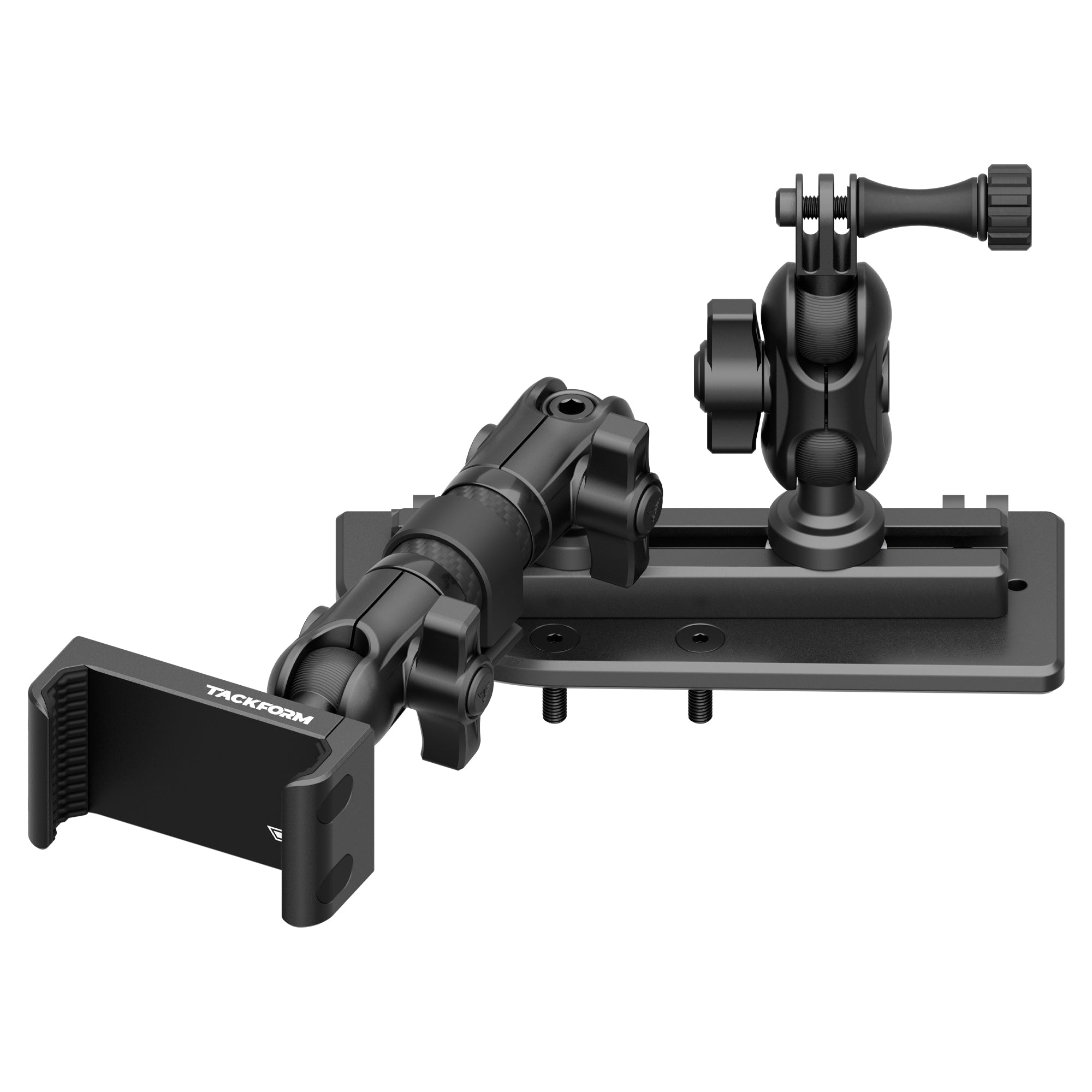 TRAXX™ - Slim Track Dash Bracket With 20LITE Phone Mount & GoPro Mount | Driver Or Passenger Side (Reversible) | 2024 - 2025 Jeep Wrangler JL & Gladiator JT (Not Compatible With 4xe)