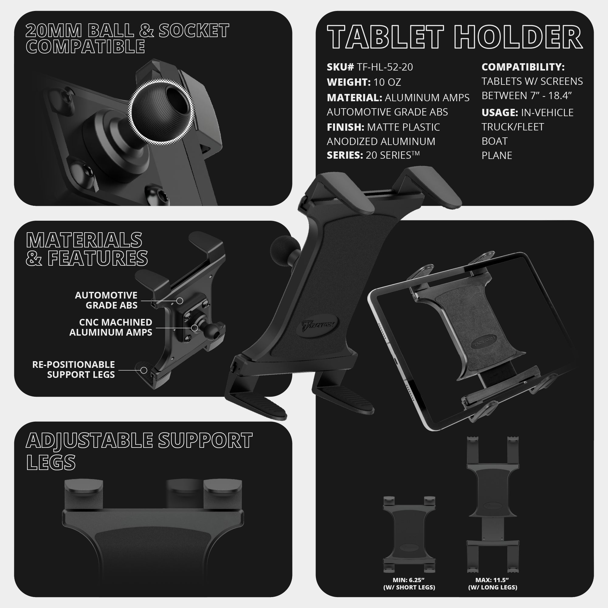 2013 2024 RAM Tablet Mount W Dash Bracket TRAXX Fast Track Tackform 2013-2024-ram-tablet-mount-w-dash-bracket-traxx-fast-track-tackform