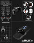 Black Motorcycle Vibration Dampening Phone Cradle | Mirror Hole Mount - M10 x 1.5 Coarse Thread Ball | 3.5" DuraLock™ Arm