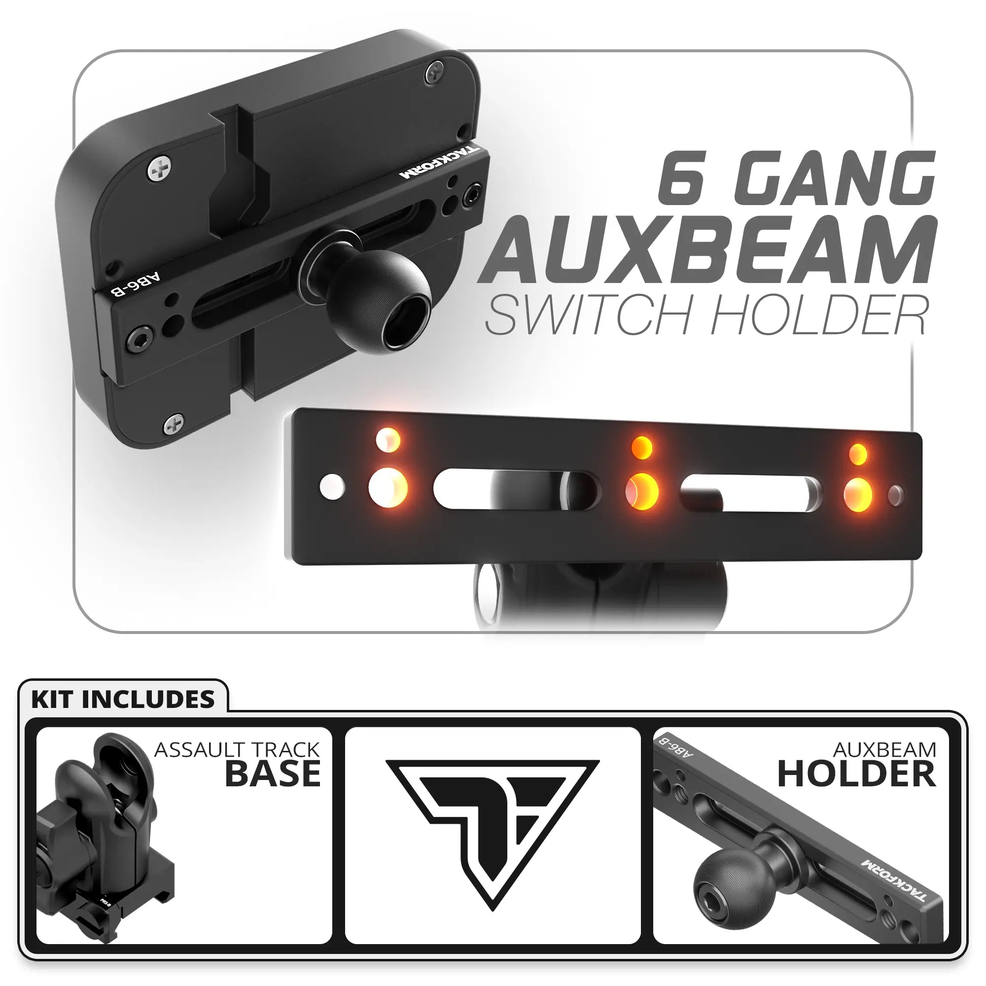 6 Gang Auxbeam Holder | TRAXX™ - Assault Track Base with 20mm Socket