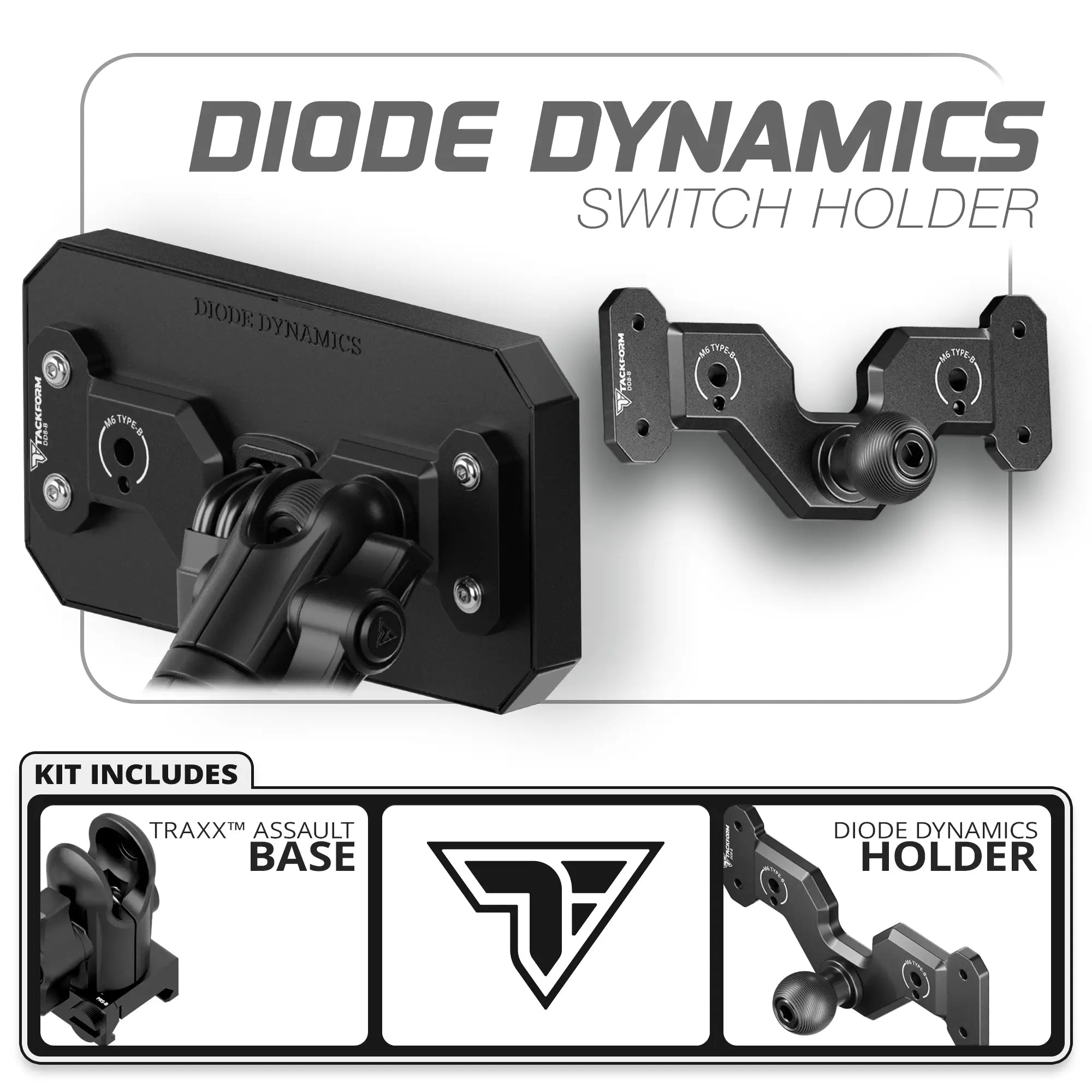 8 Channel Diode Dynamics D-Switch Holder | TRAXX™ - Assault Track Picatinny Base | Choose Your Arm Length