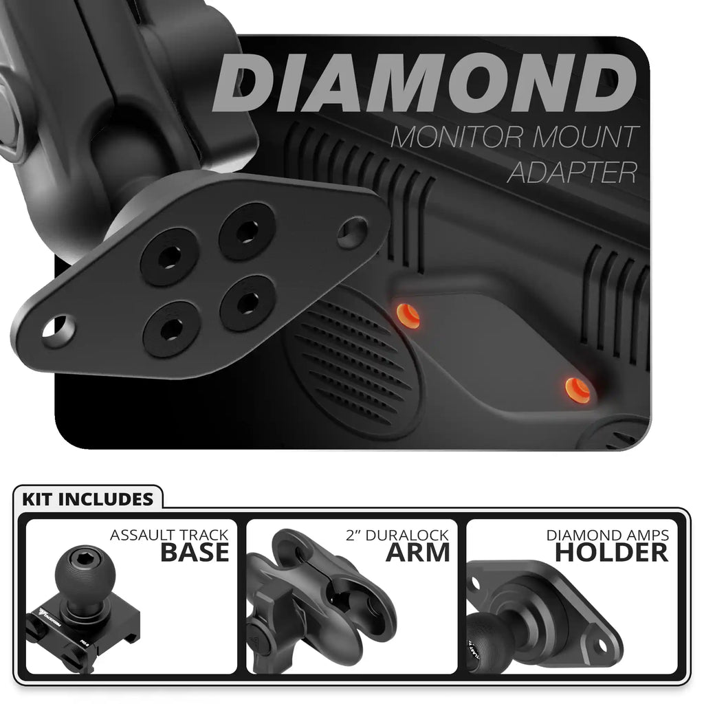 Diamond AMPS | TRAXX™ - Assault Track Picatinny Base | 2" DuraLock Arm