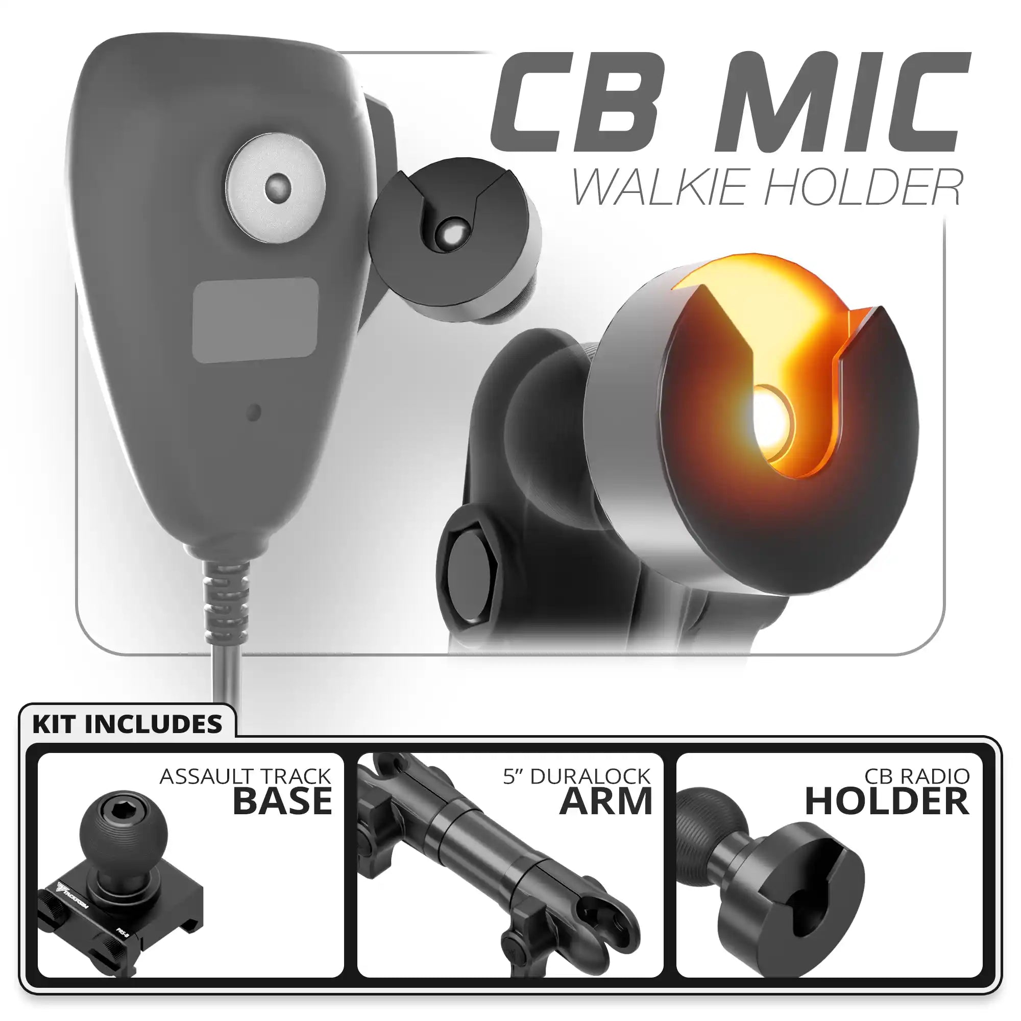 CB Radio Holder | TRAXX™ - Assault Track Base | 5" DuraLock Arm