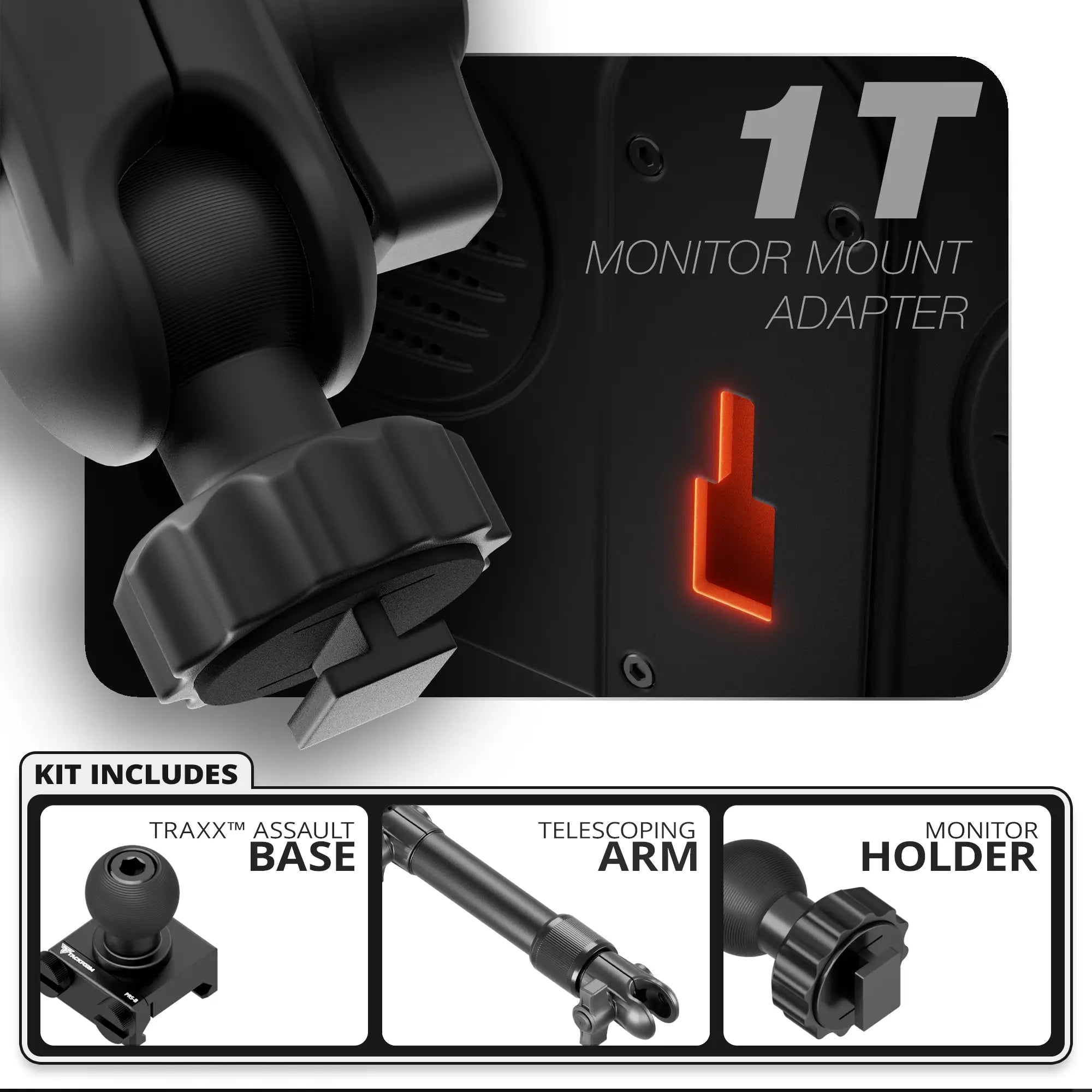 Single T Fixed | TRAXX™ - Assault Track Picatinny Base | 7.5" - 9.25" Telescoping Arm
