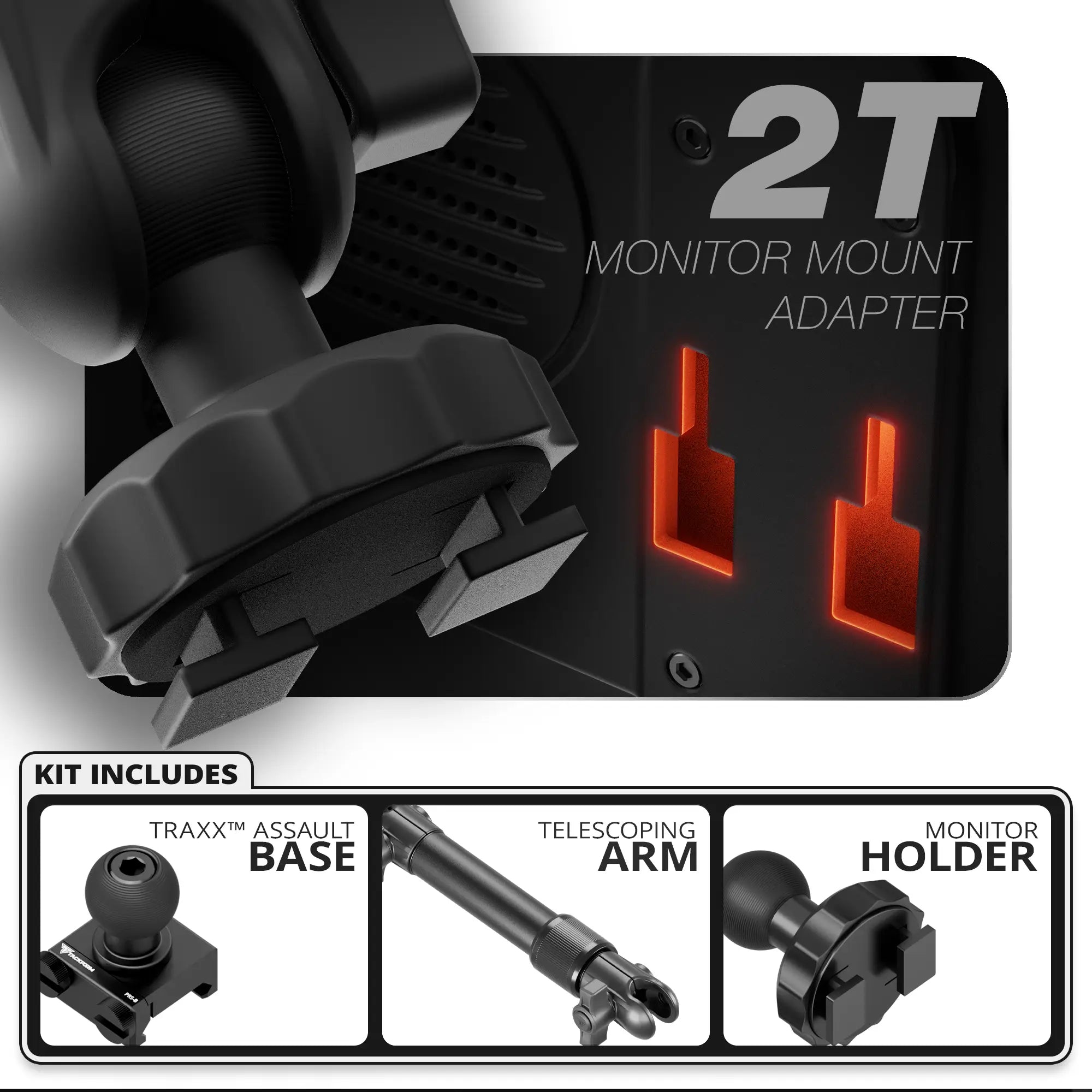 Tuner - 2T | TRAXX™ - Assault Track Picatinny Base | 7.5" - 9.25" Telescoping Arm