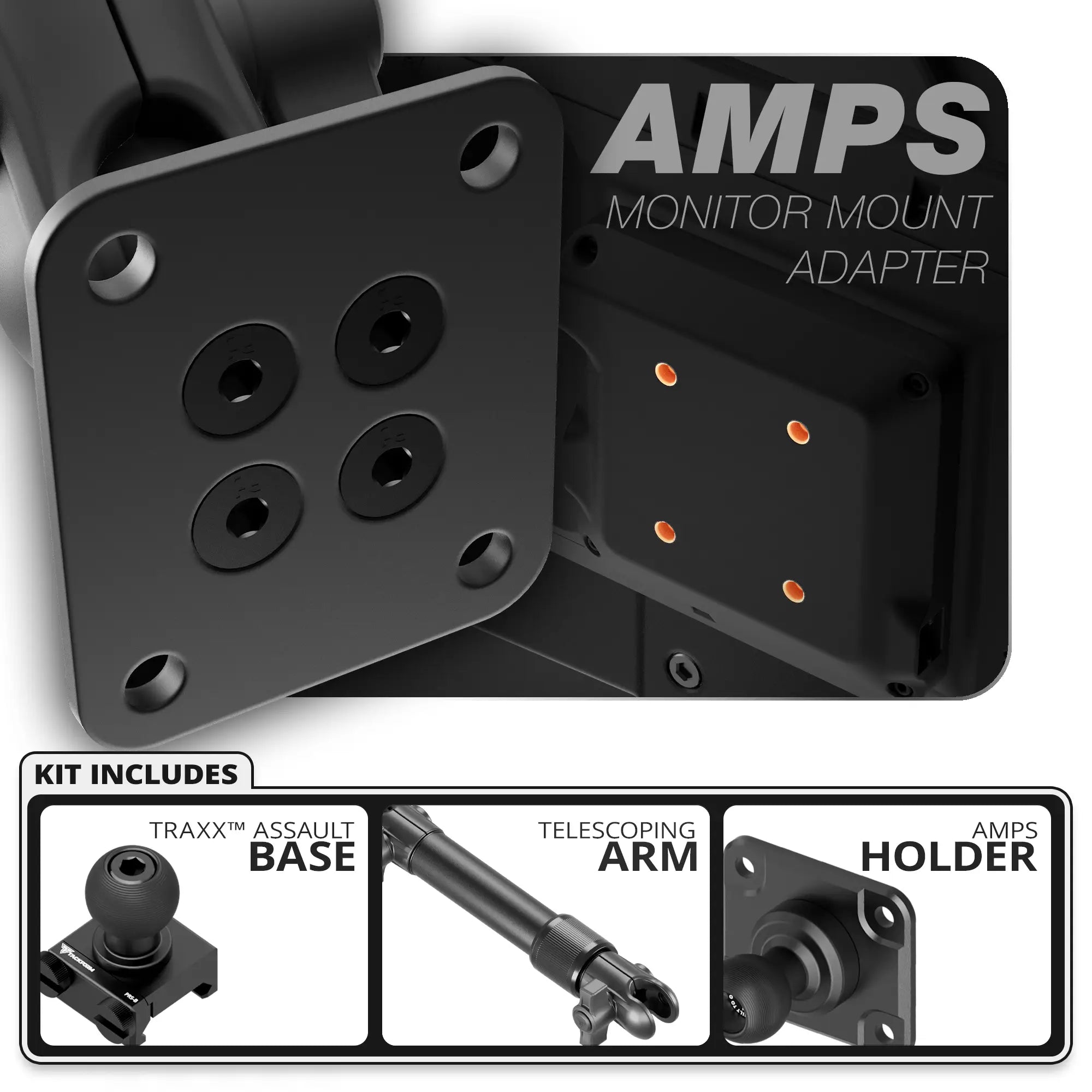 AMPS | TRAXX™ - Assault Track Base | 7.5"-9.25" Telescoping Arm