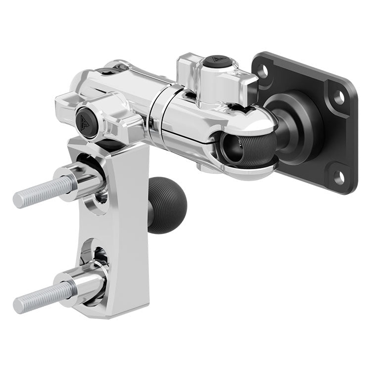 Chrome Motorcycle AMPS Mount | Dual 20mm Ball - Perch / Brake / Clutch Reservoir Mount | 3.5" DuraLock™ Arm