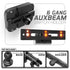 6 Gang Auxbeam Holder | TRAXX™ - Slim Track Base | 3.5" DuraLock Arm