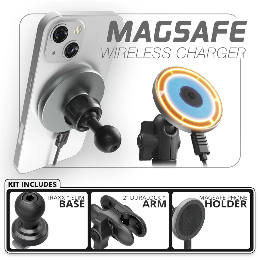 MagSafe Charging Phone Holder  | TRAXX™ - Slim Track Base | 2" DuraLock Arm