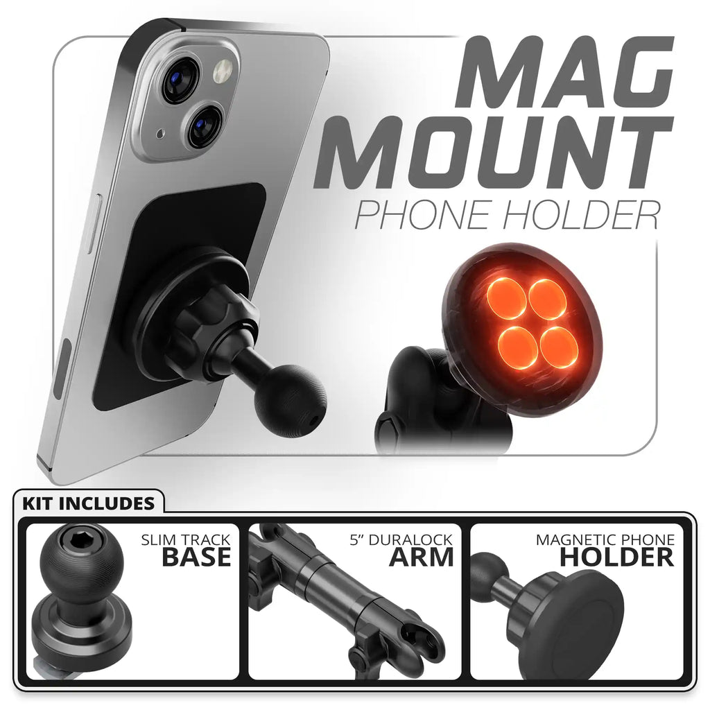 Magnetic Phone Holder | TRAXX™ - Slim Track Base | 5" DuraLock Arm