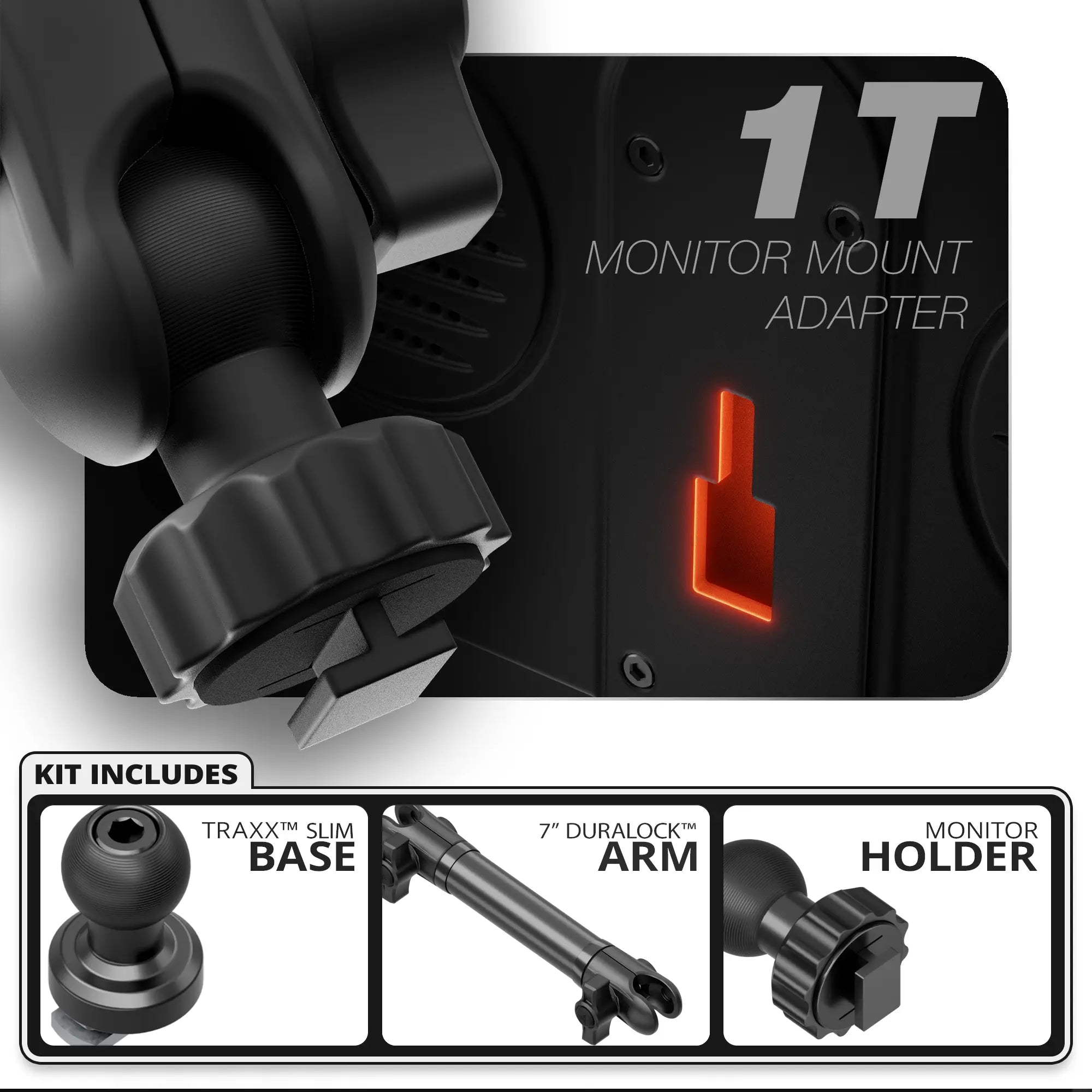 Single T Fixed | TRAXX™ - Slim Track Base | 7" DuraLock Arm