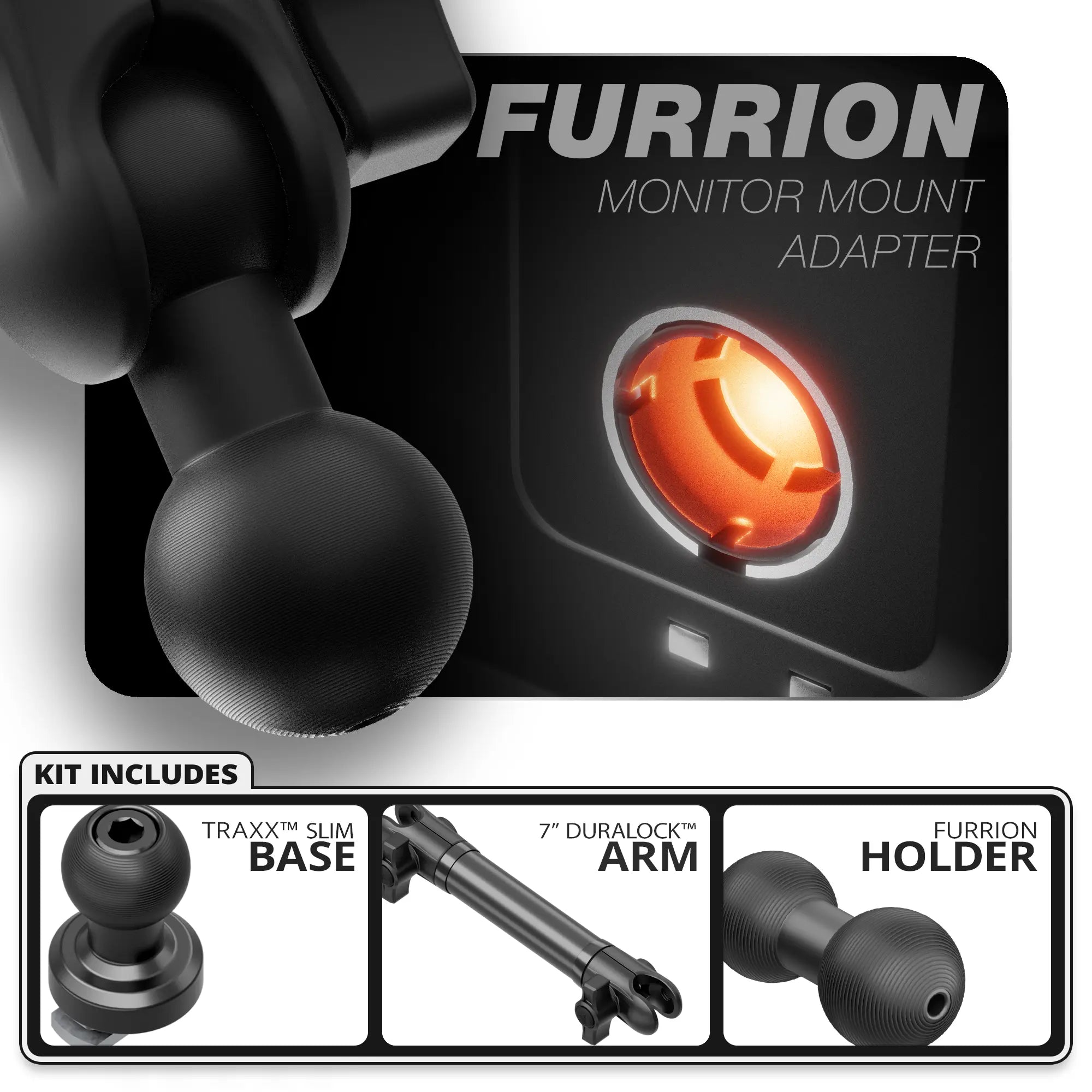Furrion | TRAXX™ - Slim Track Base | 7" DuraLock Arm