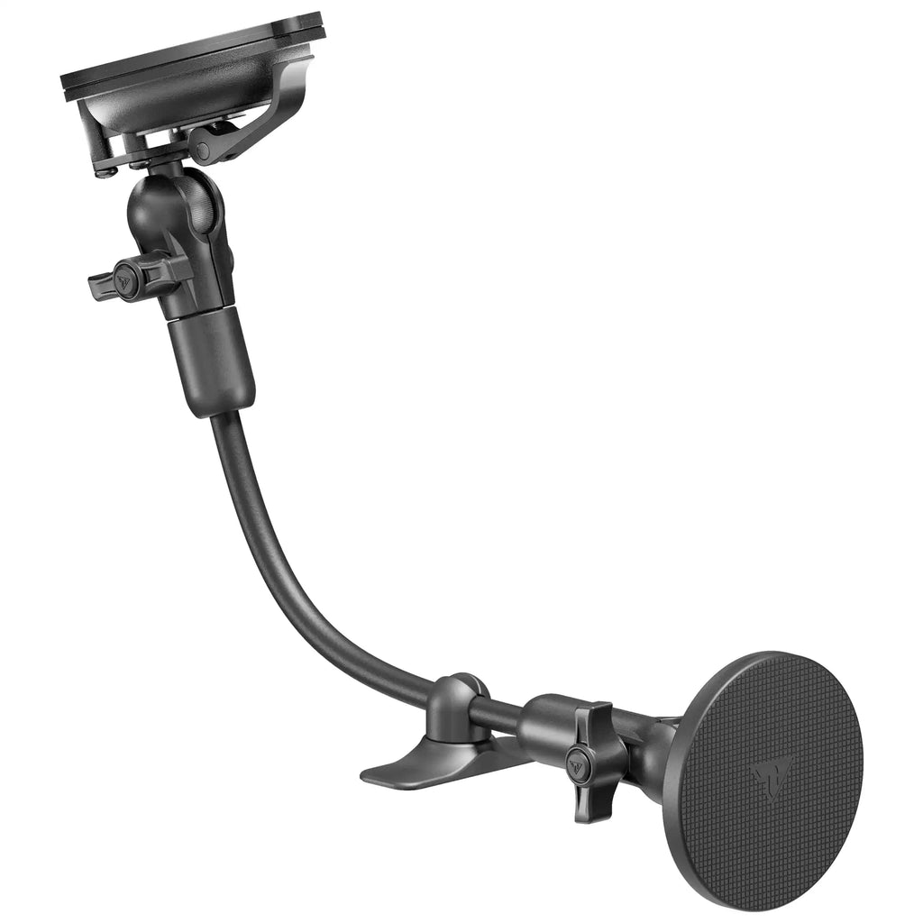 Windshield Suction Cup Mount With Magnetic Tablet Holder | Flex Arm W/ Dash Stabilizer