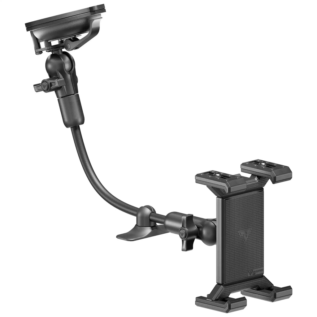 Windshield Suction Cup Mount with All-Metal SLATE™ Tablet Cradle | Flex Arm W/ Dash Stabilizer