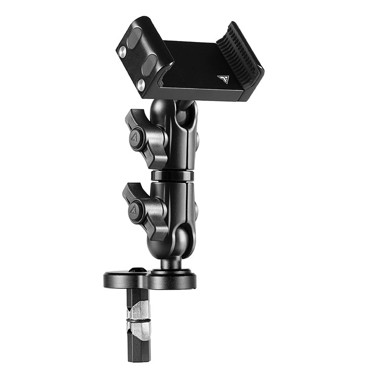 Black Motorcycle Phone Cradle | Fork Stem Mount – 13mm to 19mm Stem Hole | 3.5" DuraLock™ Arm