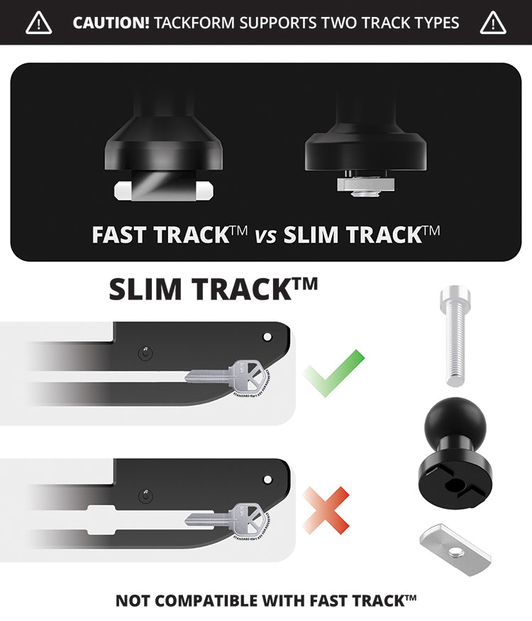 Slim Track™ Base Mount | Camera Holder | 1/4"-20 Screw With Tightening Ring | 3.5" DuraLock Arm