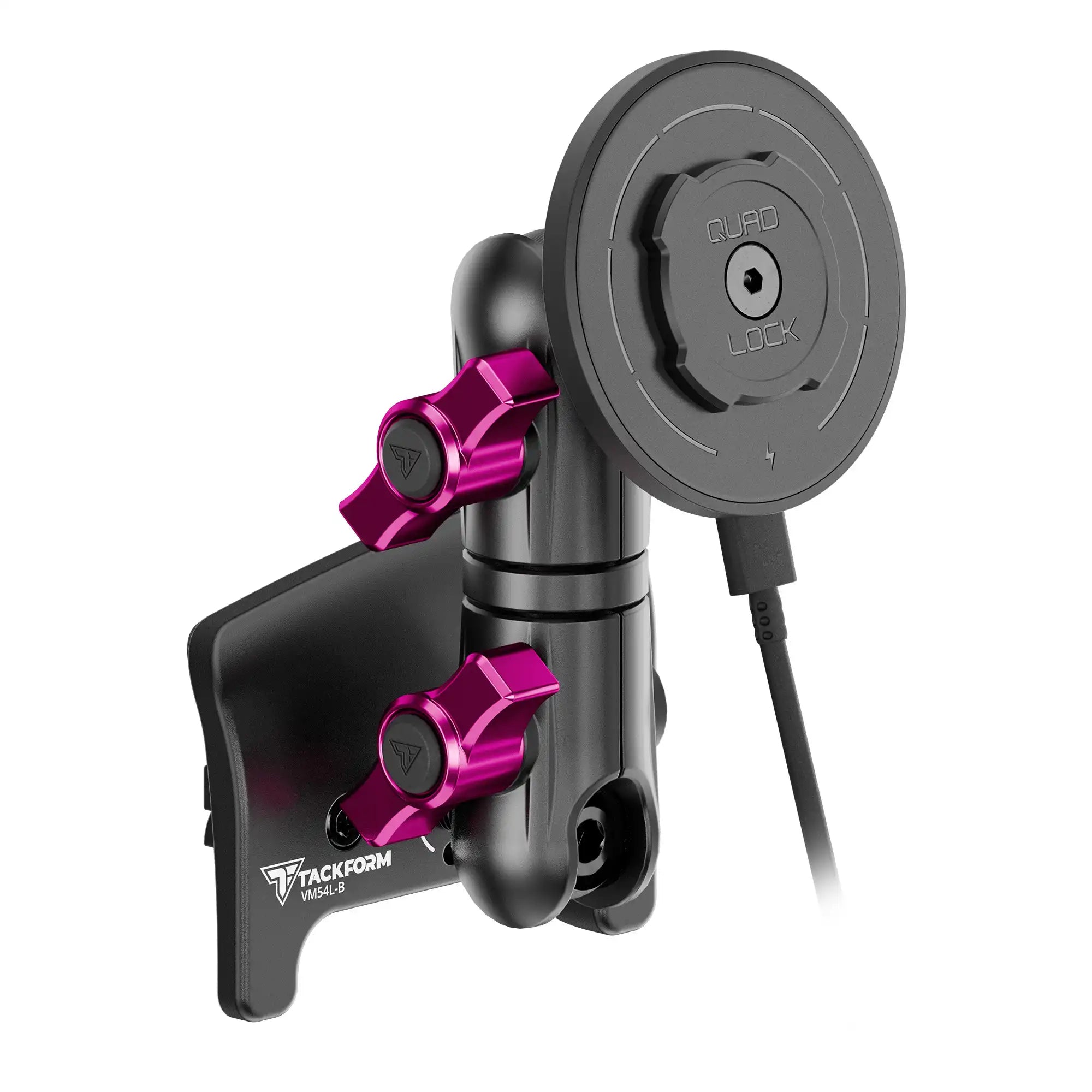 Product image of Tacoma Phone Mount with Magnetic Quad Lock MAG™ Charging Head with Pink Billet Knobs