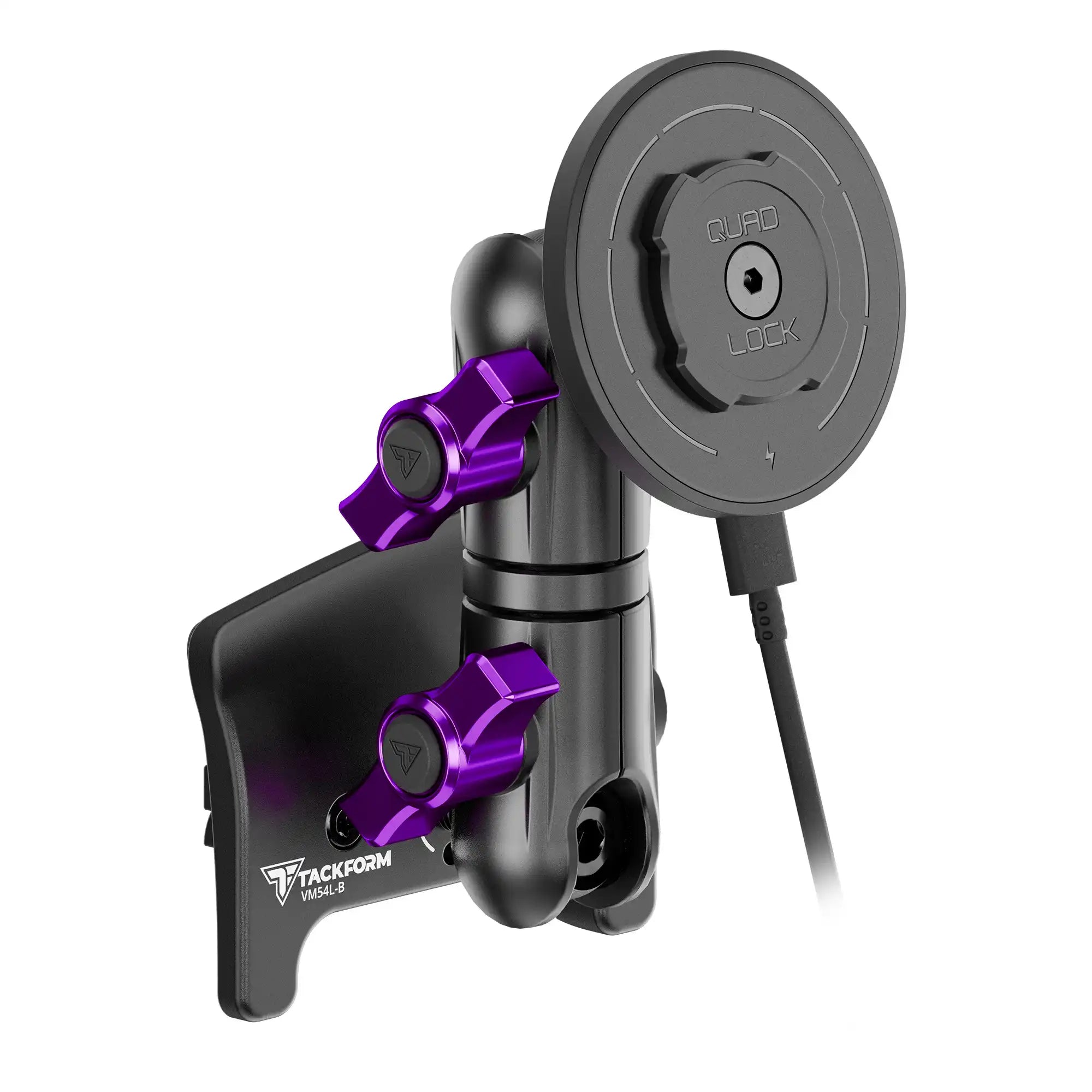 Product image of Tacoma Phone Mount with Magnetic Quad Lock MAG™ Charging Head with Purple Billet Knobs