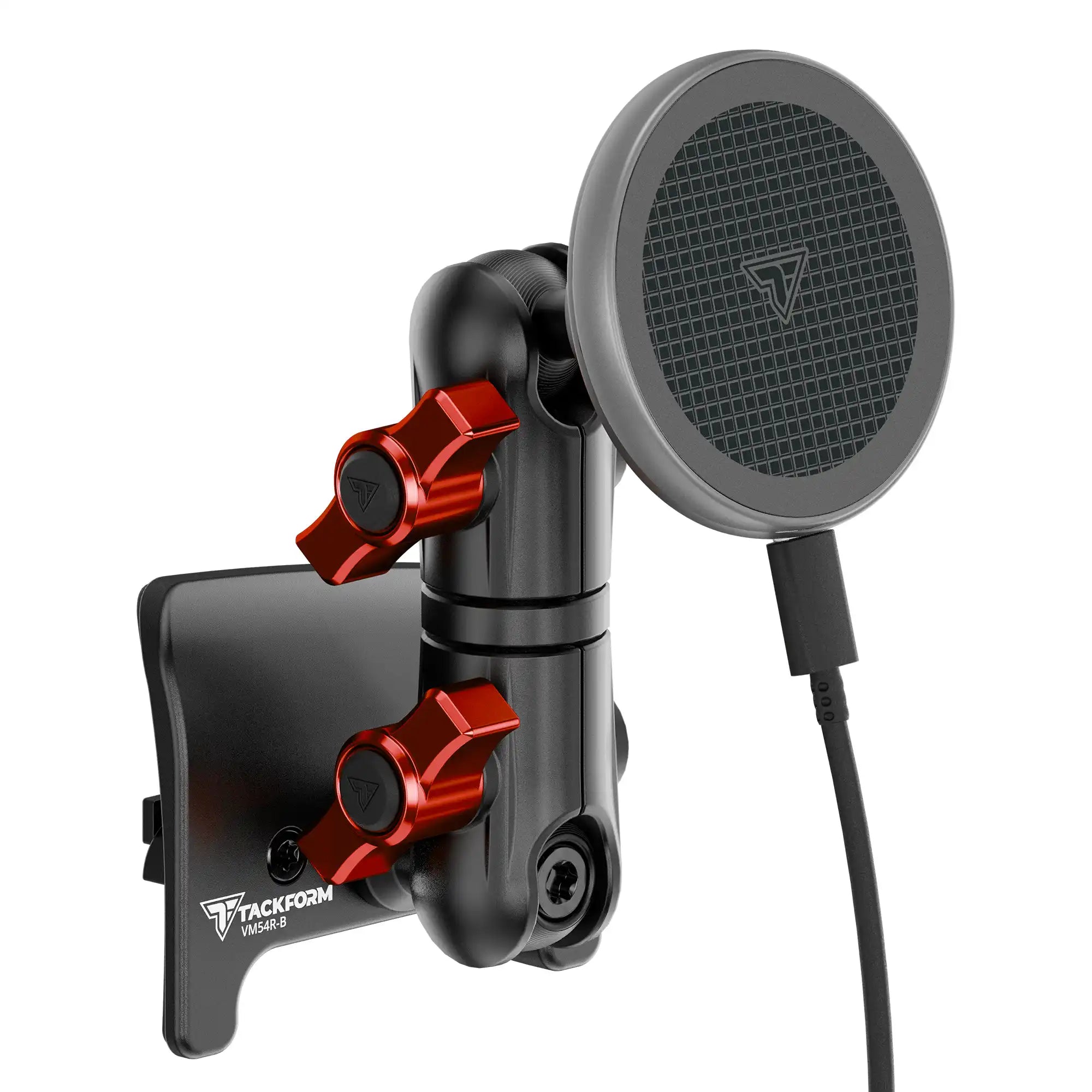 Product image of black MagSafe Charging Toyota Tacoma Phone Mount and red billet knobs