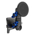 Product image of black Tacoma Phone Mount with iPhone MagSafe magnetic phone holder and blue billet knobs