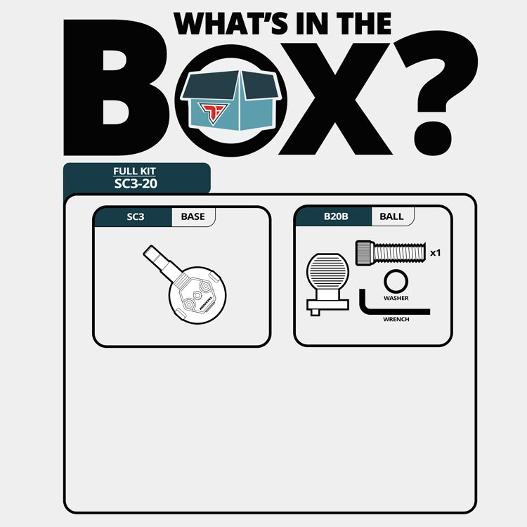 Tackform 20mm Aluminum Ball To 17mm Ball Adapter Compatible