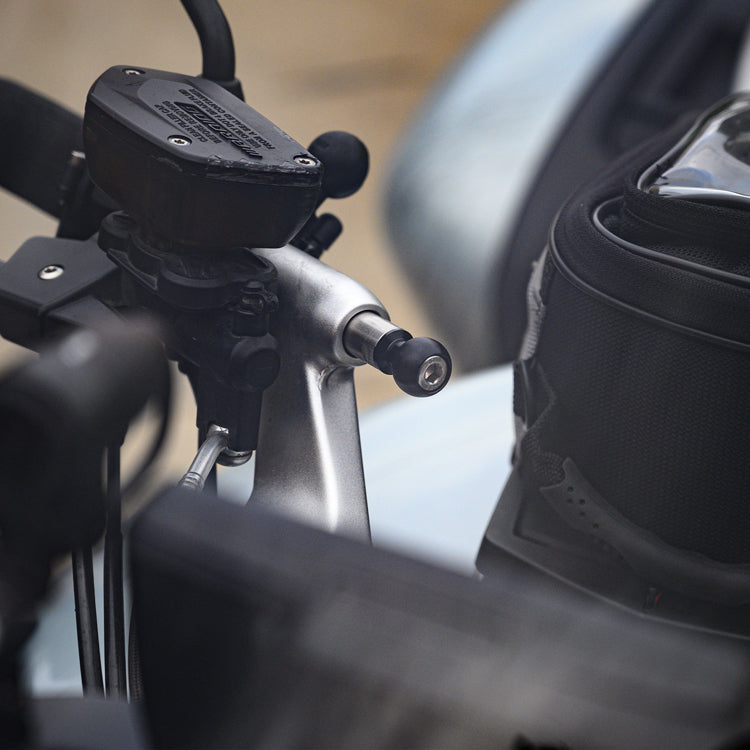 Tackform Motorcycle Stainless Steel M10 Handlebar Bolt Ball Mount | 25.4mm/1"/B-Sized Rubber Ball | Compatible With RAM, ARKON, And BMW K1600 GT/GTL