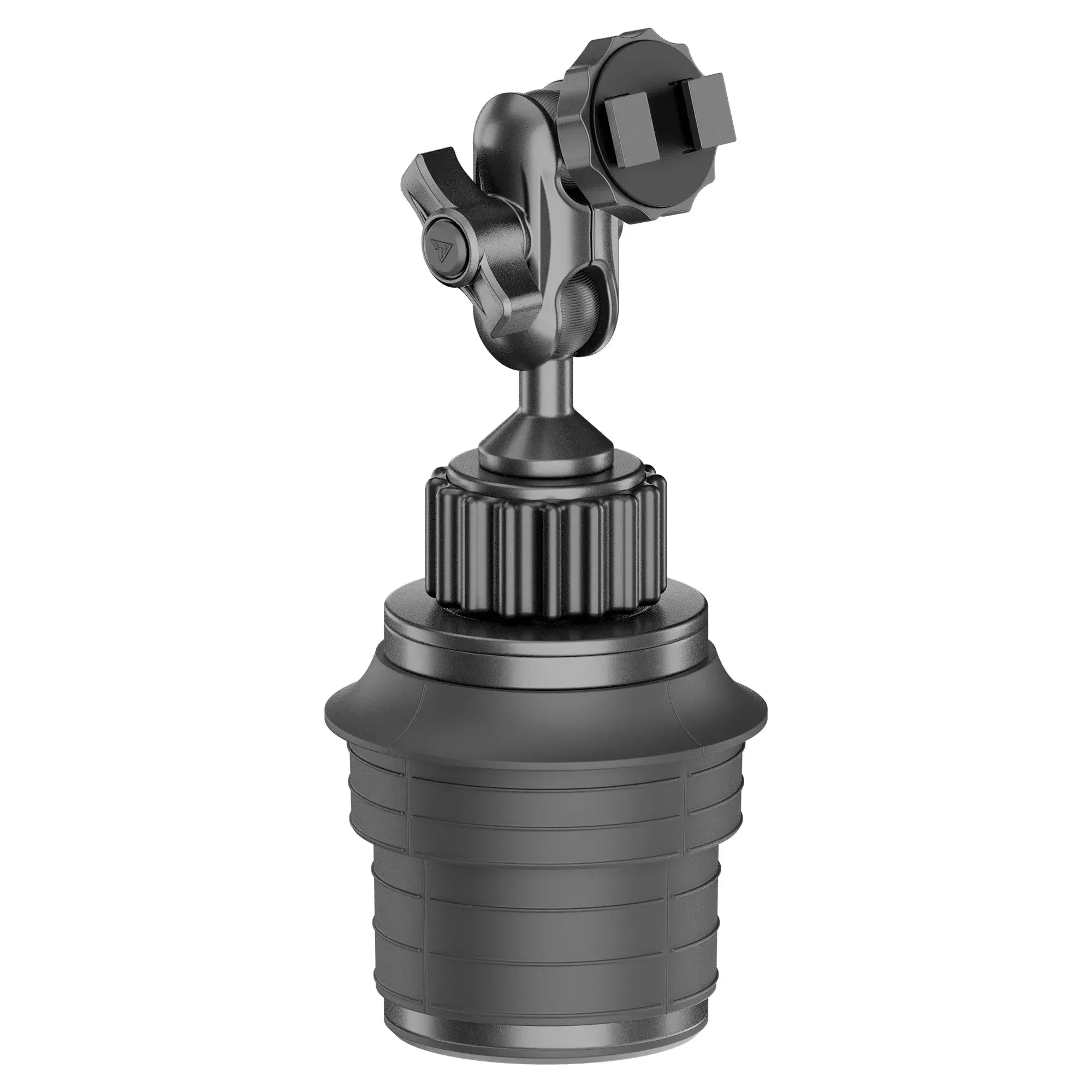 Universal adjustable cupholder mount with two prong monitor mount