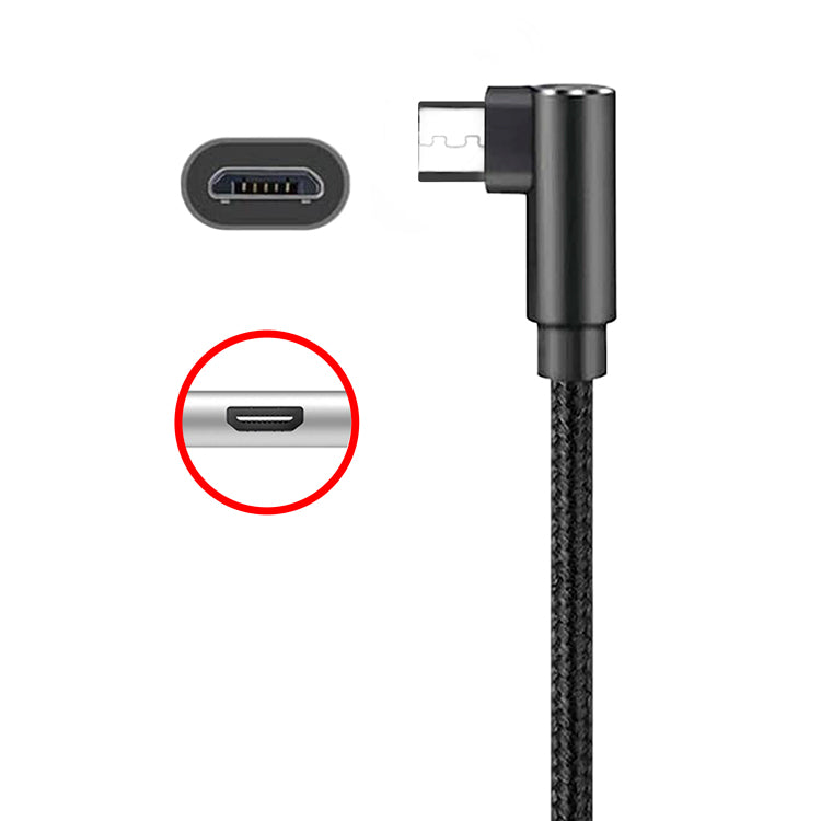 Tackform Right Angle Braided Charging Cable | Micro USB Android Devices | 6 in. - 78 in. / 2 m.