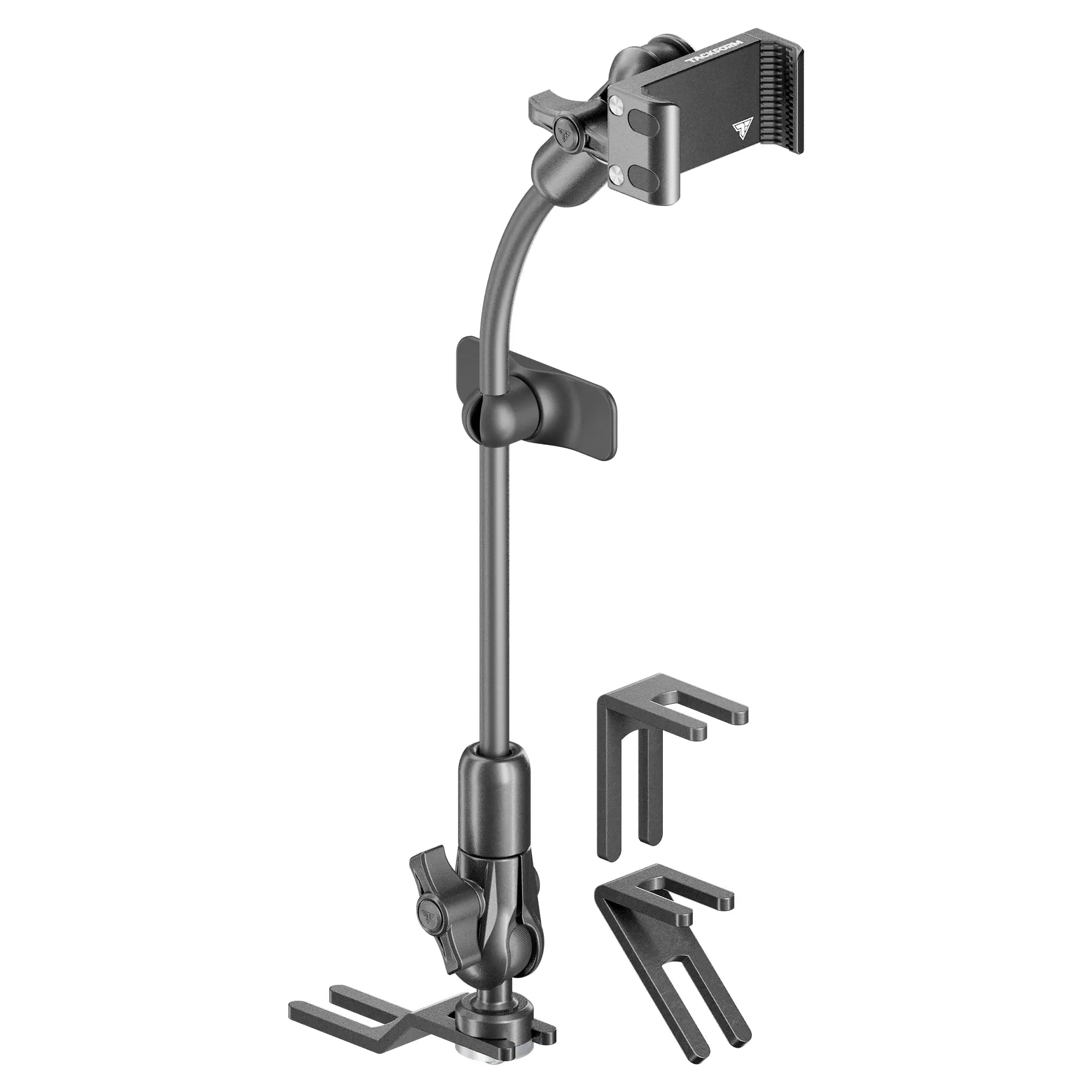 All metal heavy duty phone mount for semi truck with Floor Bolt Semi Truck Gooseneck Flexible Arm