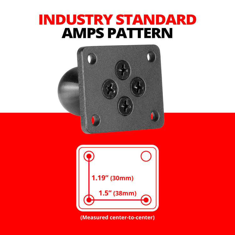 Impact Series™ AMPS Base / Holder with 26mm Metal Ball | Compatible with 26mm Impact Series and 1" / B Sized Parts.