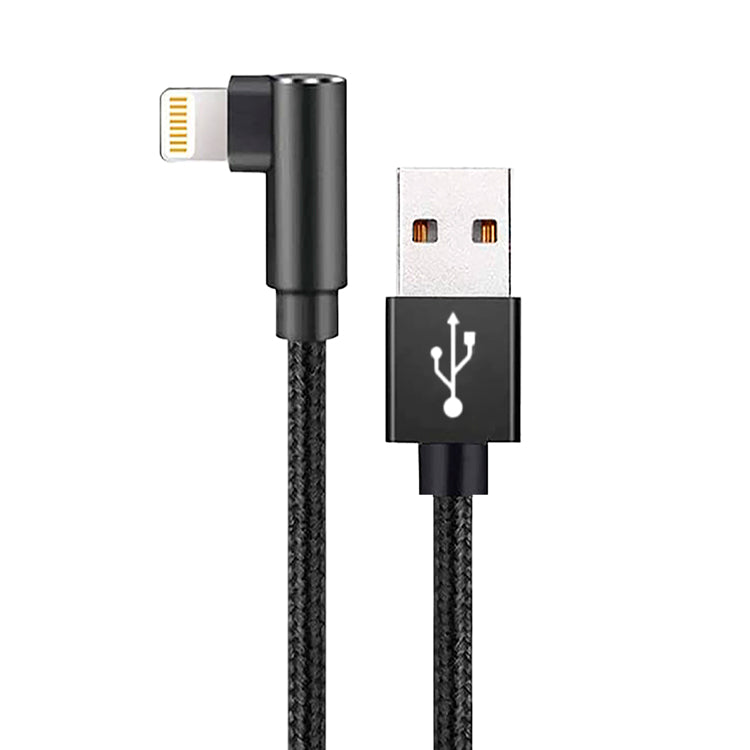 Tackform iOS Nylon Right Angle Lightning Charging Cable Charging Cords Plug Cable Braided Cable 6in 12in 18in 39 in 78in 1m 2m