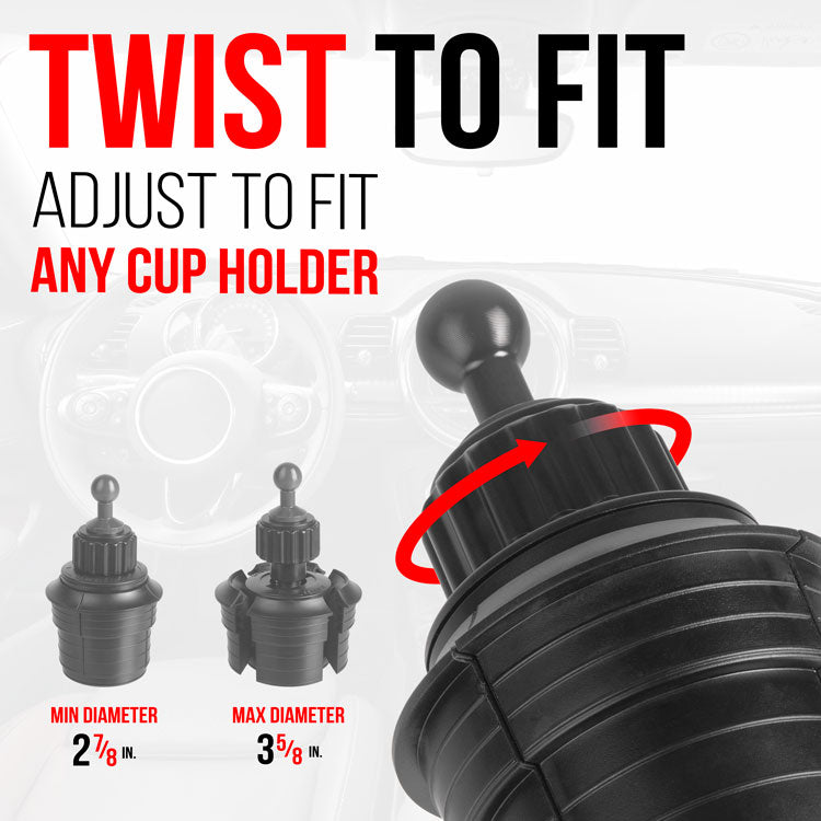 Dual Device Cup Holder Mount  | 4.75" Aluminum Tube Arm | Choose Your Holder Types