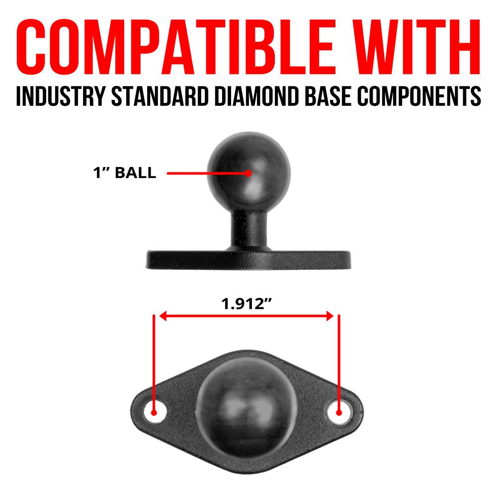 Metal 2 Hole Diamond Adapter | 1"/25mm/B-Sized Ball