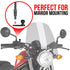 Black Motorcycle Action Camera Holder - Compatible with GoPro | Mirror Mount - Through Hole for M10 or 3/8" Bolt | 3.5" DuraLock™ Arm