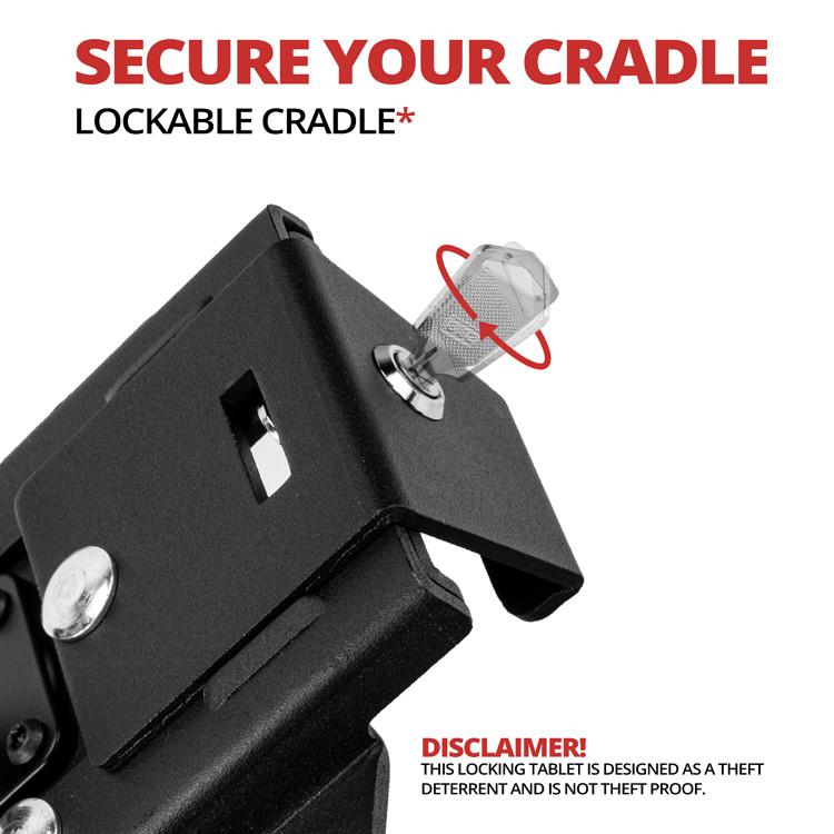 Metal Locking Tablet Cradle | 1"/25mm B-Sized Ball Connection