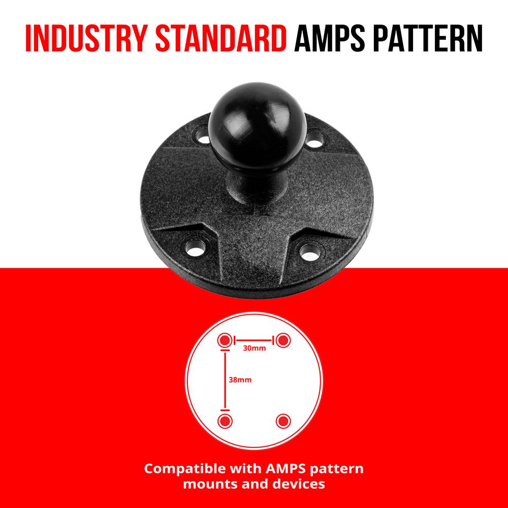 AMPS Adapter- Round | Plastic | 1"/25mm/B-Sized Ball