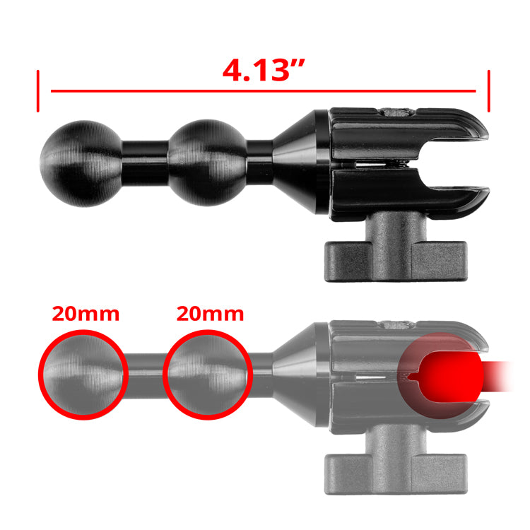 Triple-Up™ Arm | Dual 20mm Ball With Single 20mm Socket