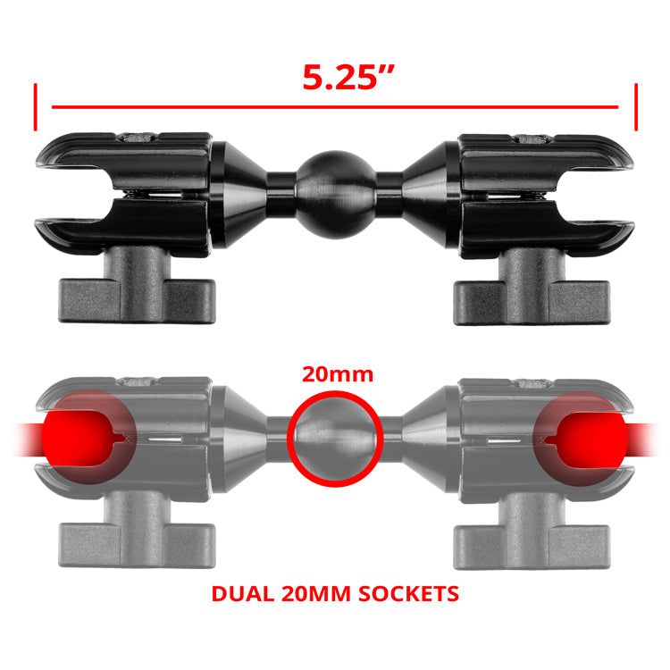 Triple-Up™ Arm | Single 20mm Ball With Dual 20mm Sockets