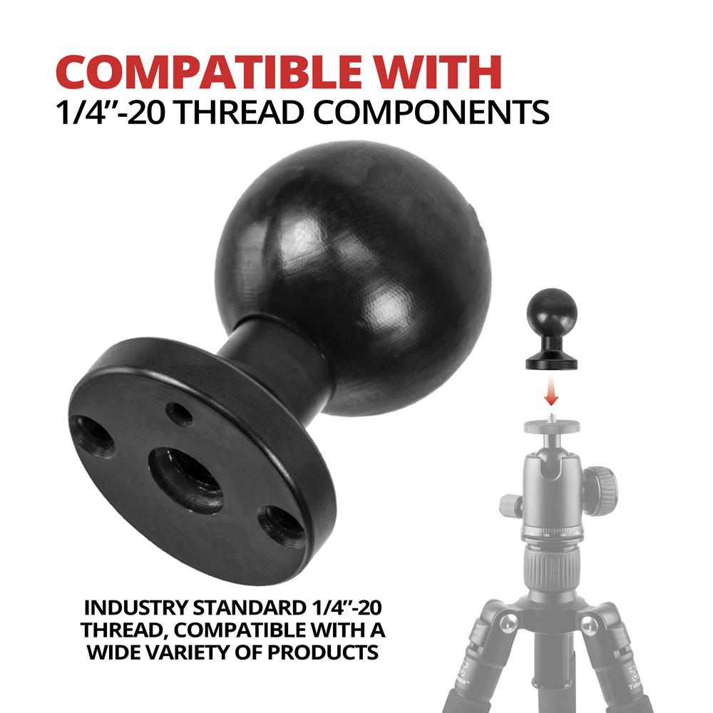 Tripod adapter compatible with RAM and other 1 inch/ 25mm / B sized Tackform components.
