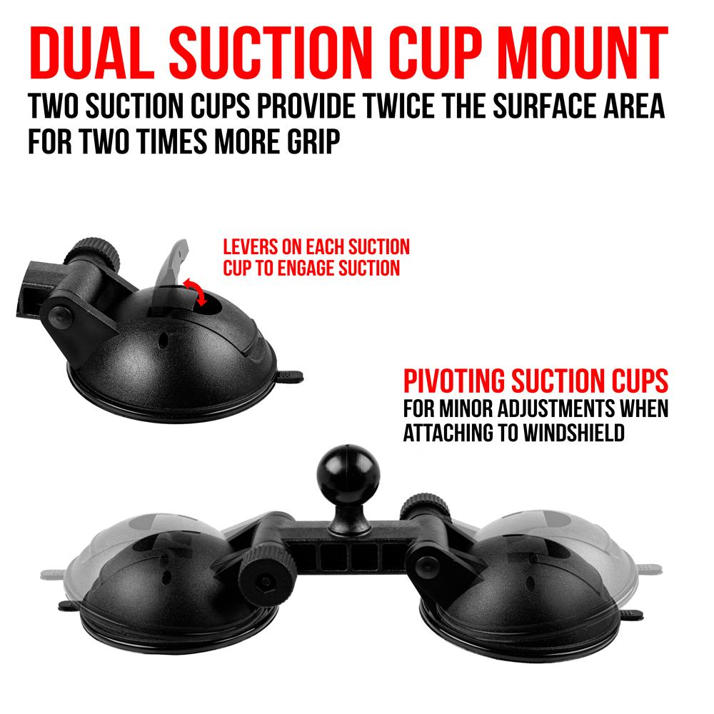 Dual Suction Cup Mount | 1"/25mm/B-Sized Ball