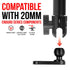 Black Motorcycle Camera Holder | Mirror Mount - Through Hole for M10 or 3/8" Bolt | 3.5" DuraLock™ Arm