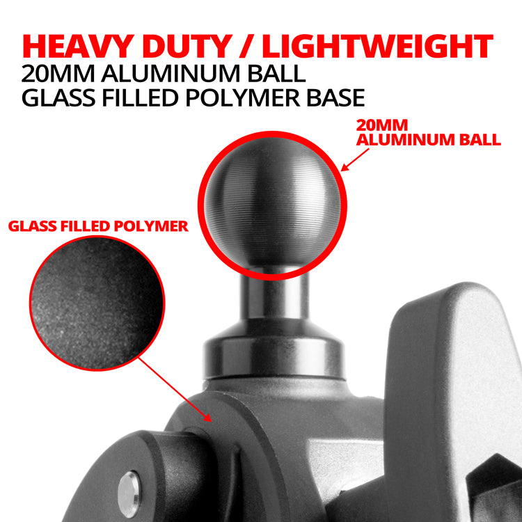 Bar Clamp | Quick Release 1"-2" Bars | 20mm Ball