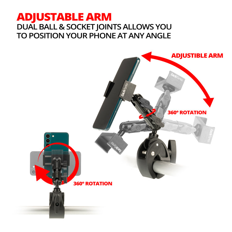 Universal Cell Phone Bar Mount for 1"-2" Bars | 3.5" Arm | EnduroSeries™ Spring Cradle