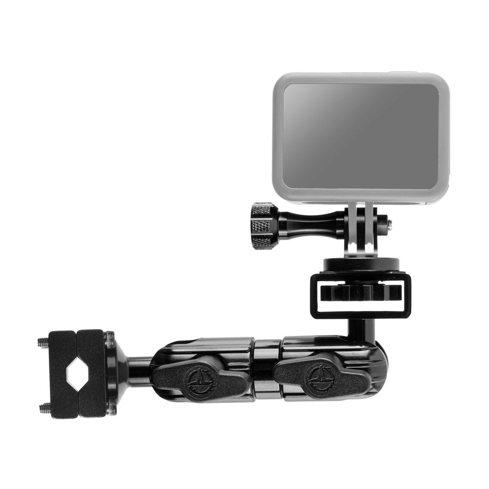 Enduro Series™ Motorcycle Camera Mount | Compatible with GoPro and Action Cameras | 3.5" Arm | For Crossbar Brace, Mirror, and other posts up to .5" in Diameter | All Metal Design