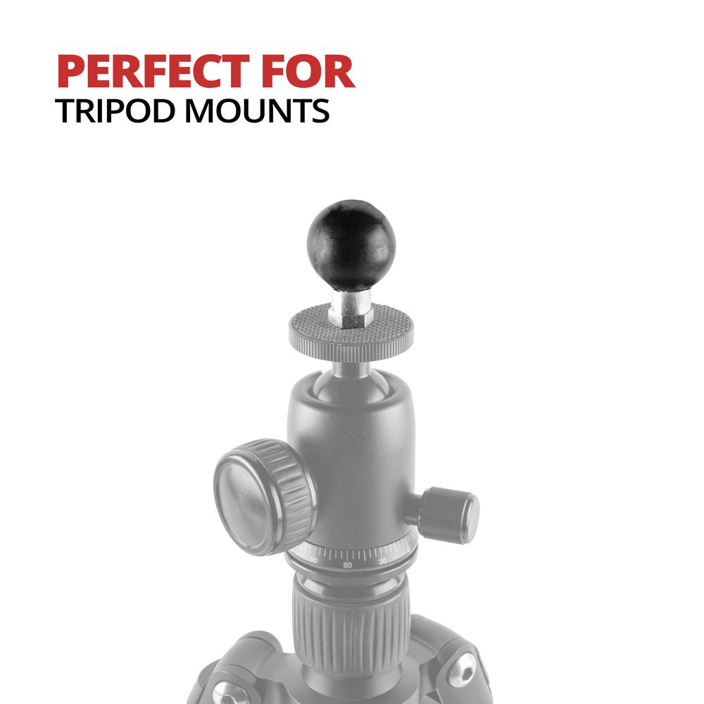 Threaded Ball Mount with Screw | 1/4 in - 20 Receiving Hole | 1"/25mm/B-Sized Ball