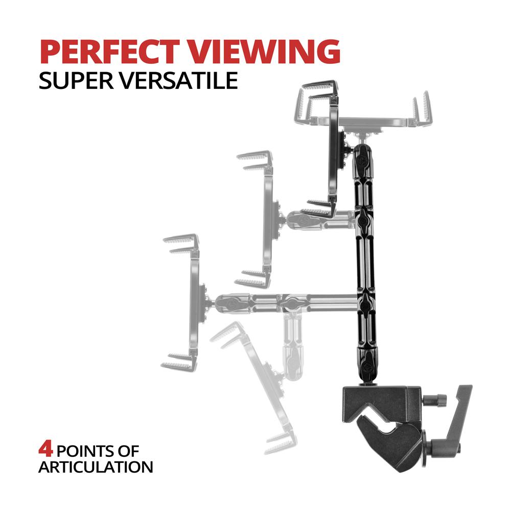 Mega Clamp | Extra Long Arm | Spring Loaded Tablet Cradle | Heavy Duty