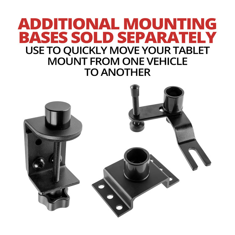 Heavy Duty Drill Base Mount | Phone and Tablet Holder | 20"-30" Aluminum Telescoping Arm | AMPS Connection