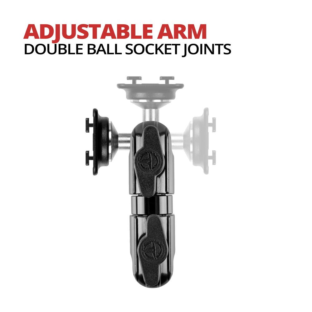 Dual-T Holder | 3.5" Arm | Grabs 20mm Ball