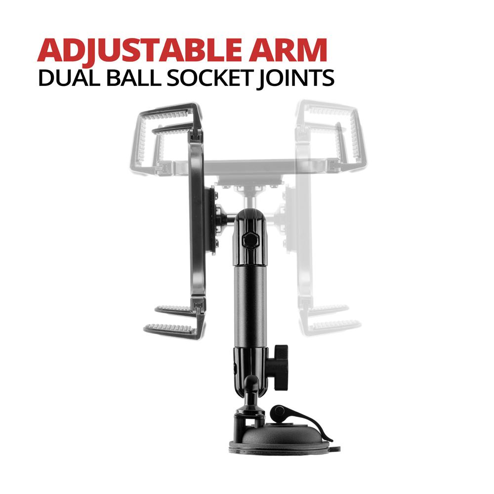 Tablet Holder with Suction Cup Base | 6" Tubular Aluminum Arm